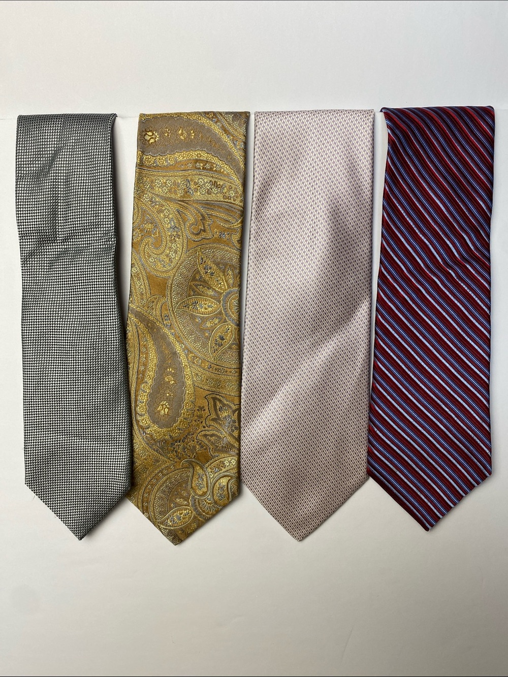 Daniel Cremieux Men's Silk Tie Lot/Bundle - Gold, Gray, Purple, Red Striped